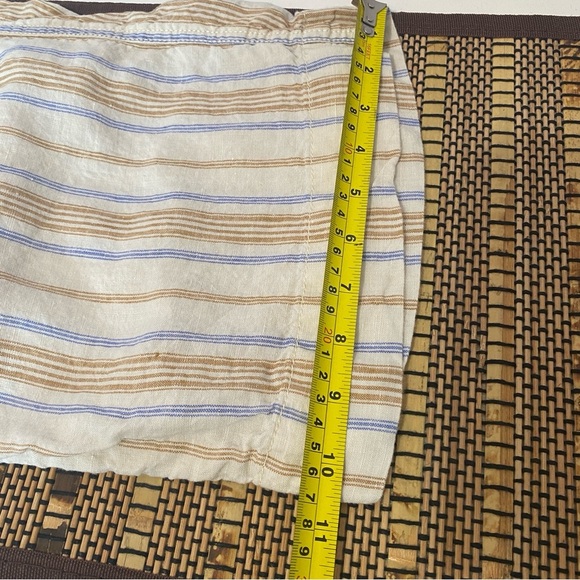 L.L. Bean Linen Pants Women's Size 16 Petite Beige Striped‎ Straight Leg Casual - Picture 11 of 11